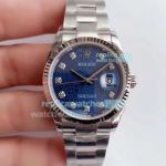 Swiss Grade 1 Rolex Oyster Perpetual Datejust Watch Blue Micro Face 36MM EW